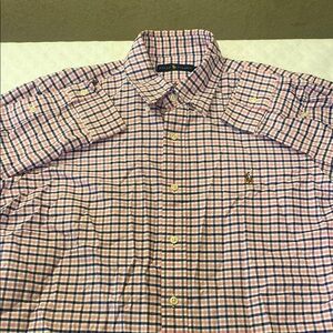 Polo by Ralph Lauren Pink and Blue Casual Button Down Shirt